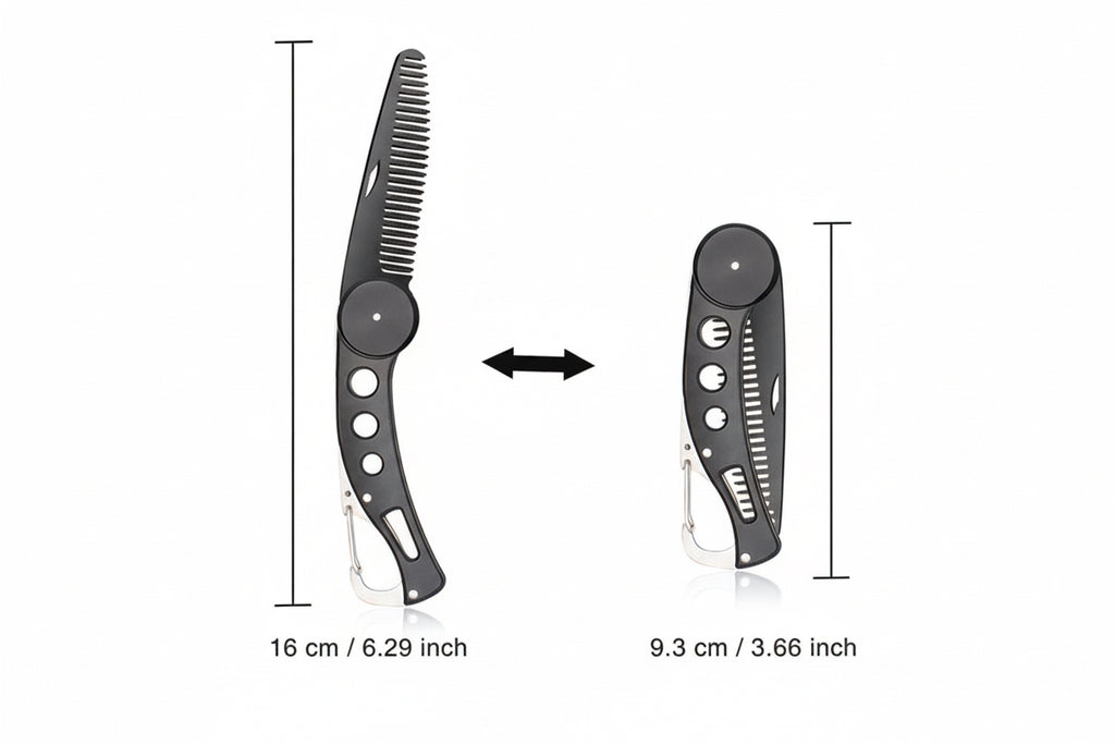 Loukili™ metal folding beard comb