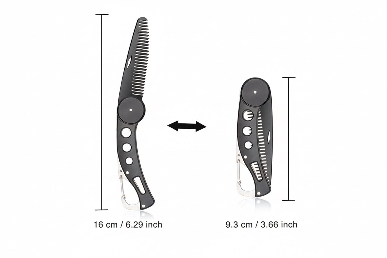 Loukili™ metal folding beard comb