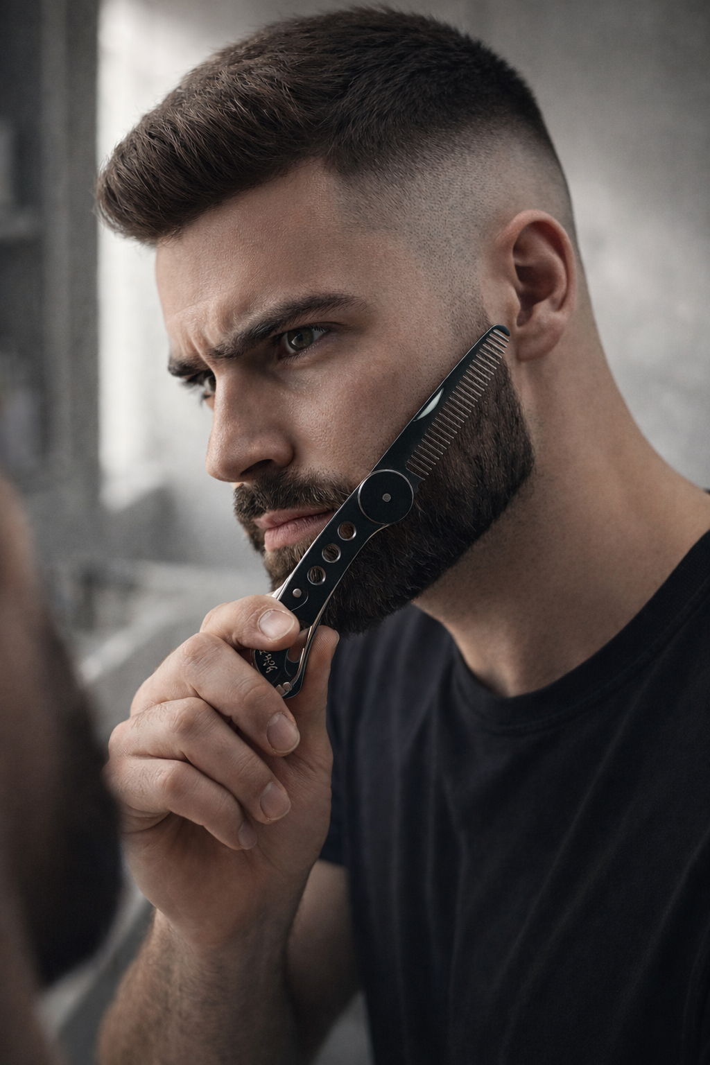 Loukili™ metal folding beard comb