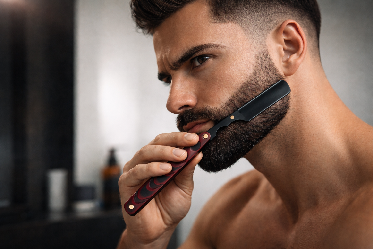 Old-Fashioned Manual Beard &amp; Eyebrow Razor